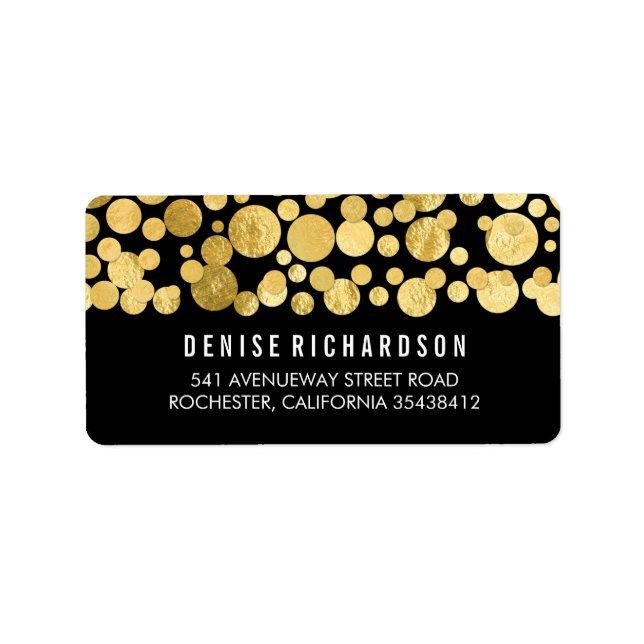 Faux Gold Foil Confetti Black Label (Front)