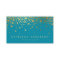 Faux Gold Foil Confetti Business Card | Teal II