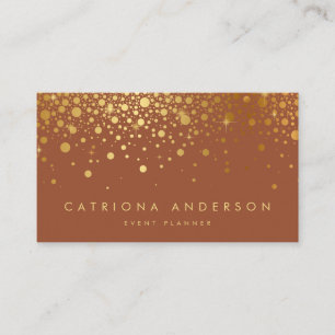 Faux Gold Foil Confetti Business Card Terracotta