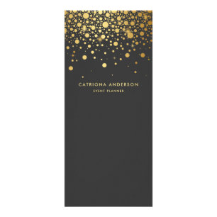 Faux Gold Foil Confetti Business Rack Card   Grey