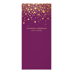Faux Gold Foil Confetti Business Rack Card   White