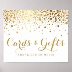 Faux Gold Foil Confetti Cards and Gifts  Poster