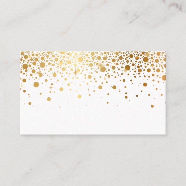 Faux Gold Foil Confetti Dots Elegant Place Cards (Front)