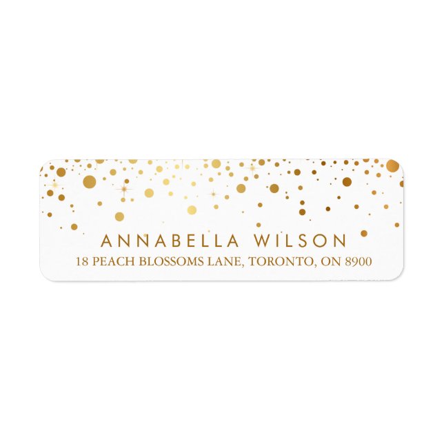 Faux Gold Foil Confetti Dots Modern (Front)