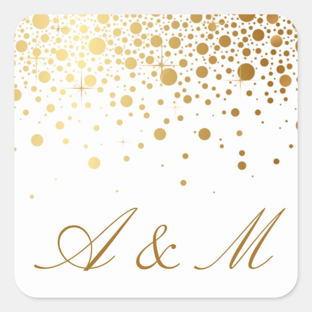 Faux Gold Foil Confetti Dots Sticker III (Front)