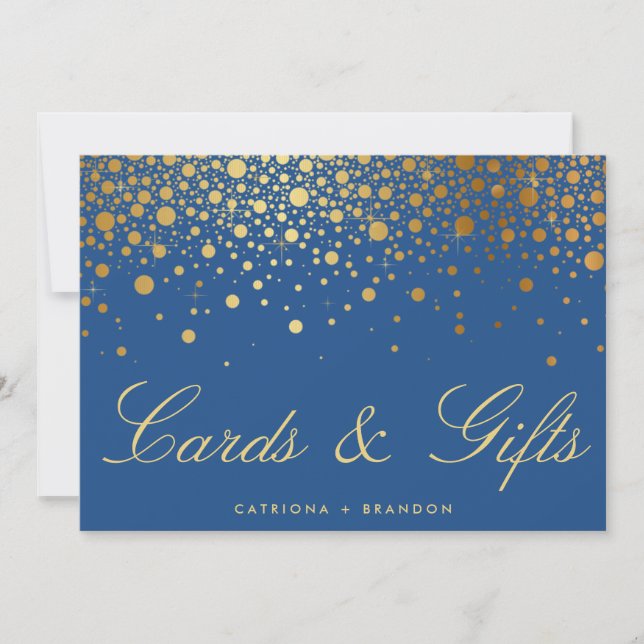 Faux Gold Foil Confetti Elegant Cards & Gifts Sign (Front)