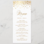 Faux Gold Foil Confetti Elegant Menu Card<br><div class="desc">This is a part of a wedding suite. matching items are available.</div>