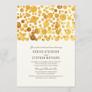 Faux Gold Foil Confetti Elegant Rehearsal Dinner Invitation