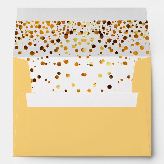 Faux Gold Foil Confetti Elegant Sparkles Envelope (Back (Bottom))