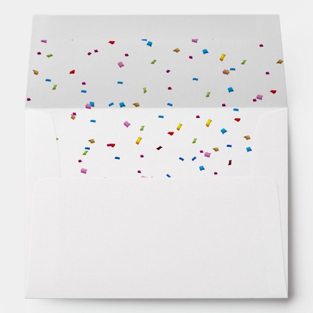 Faux Gold Foil Confetti Elegant Sparkles Envelope (Back (Bottom))