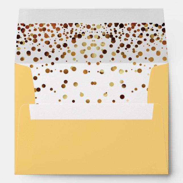 Faux Gold Foil Confetti Elegant Sparkles Envelopes (Back (Bottom))