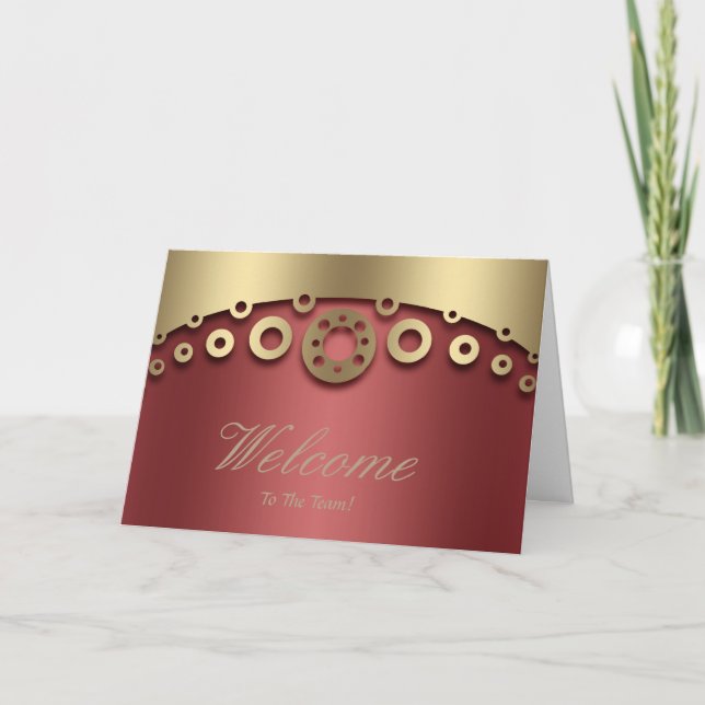 Faux Gold Foil Confetti Elegant Sparkles Welcome Card (Front)