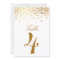 Faux Gold Foil Confetti Elegant Table Number Card