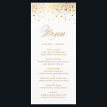 Faux Gold Foil Confetti Elegant Wedding Menu Card<br><div class="desc">Modern and elegant menu card featuring faux gold foil confetti dots. This card is a part of a wedding suite. Other colours and matching items are available. Please note that there will be no actual gold foil in the end product.</div>