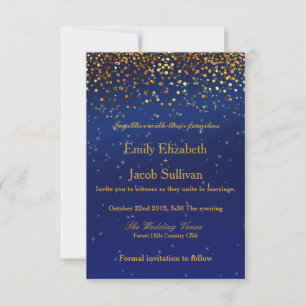 Faux Gold Foil Confetti Elegant Wedding Save The D Save The Date