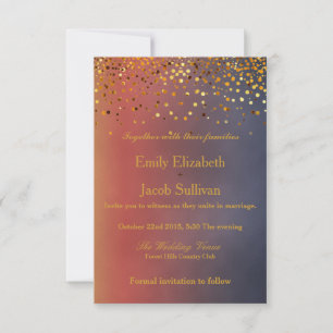 Faux Gold Foil Confetti Elegant Wedding Save The Date