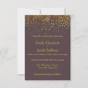 Faux Gold Foil Confetti Elegant Wedding Save The Date