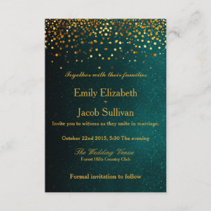 Faux Gold Foil Confetti Elegant Wedding Save The Date