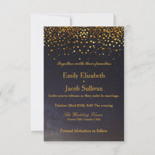 Faux Gold Foil Confetti Elegant Wedding Save The Date