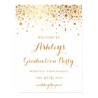 Faux Gold Foil Confetti Graduation Party Poster