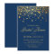 Faux Gold Foil Confetti Navy Blue Bridal Shower