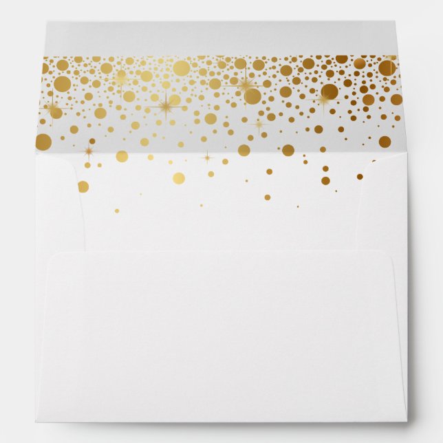 Faux Gold Foil Confetti | Navy Envelope (Back (Bottom))