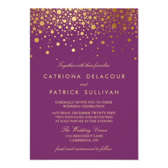 Purple Gold Wedding Invitations 7