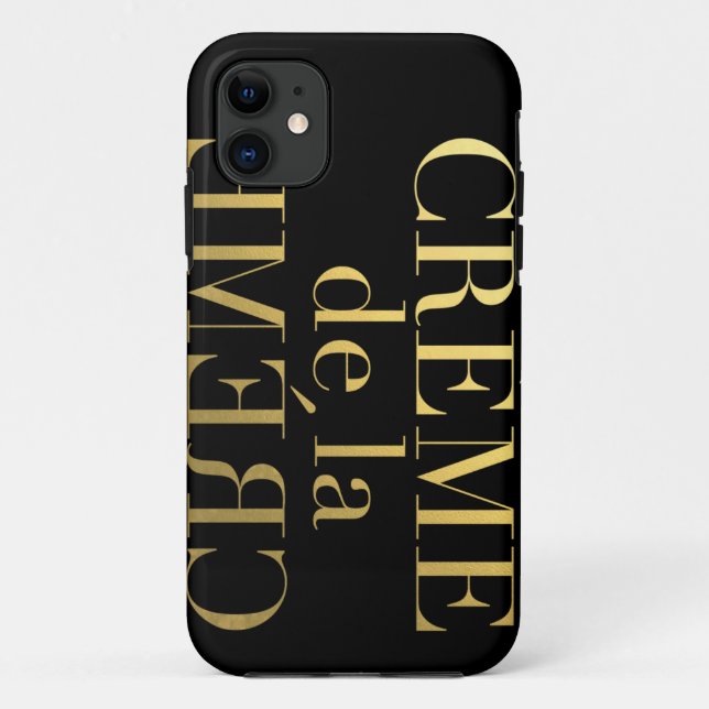 Faux Gold Foil Creme De La Creme Black Case-Mate iPhone Case (Back)