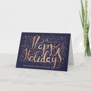 Faux Gold Foil Custom Colour Holiday Greeting Card