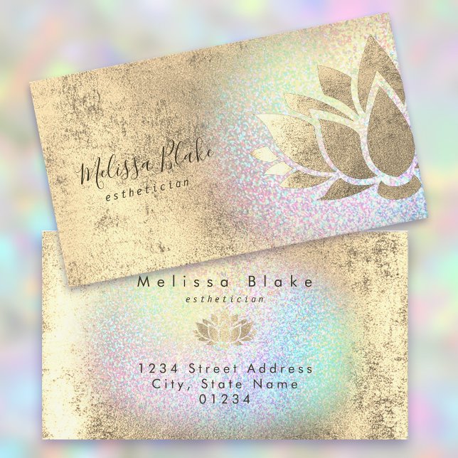 faux gold foil decor on faux glitter rainbow business card (Creator Uploaded)