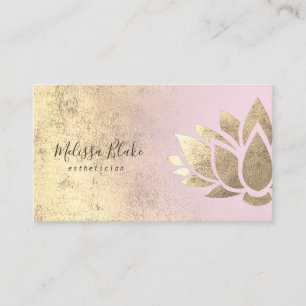 faux gold foil decor on pink gradient business card