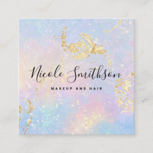FAUX gold foil details pastel colours Square Business Card