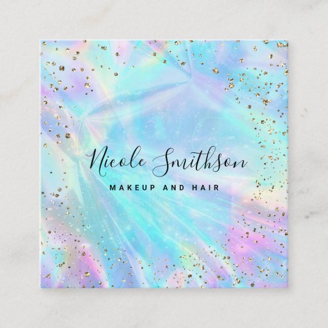  FAUX gold foil details  Square Business Card (Front)