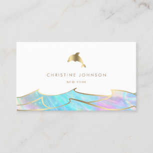 faux gold foil dolphin logo business card