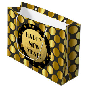 Faux Gold Foil Dots, Happy New Year! Gift Bag