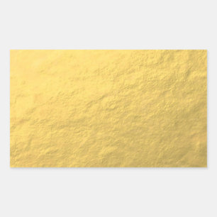 Faux Gold Foil Effect Printed Rectangular Sticker
