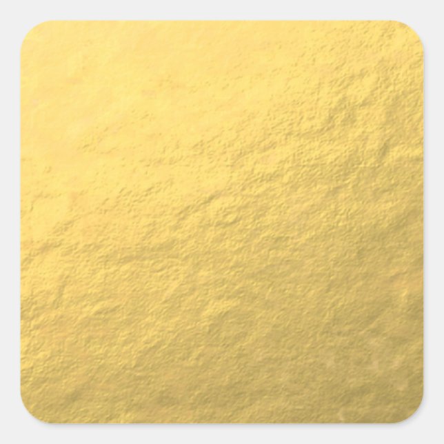 Faux Gold Foil Effect Printed Square Sticker (Front)