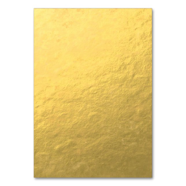 Faux Gold Foil Effect Printed Table Number (Front)