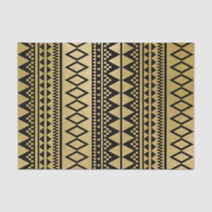 Faux Gold Foil Geometric Aztec Pattern Tissue Paper