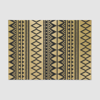 Faux Gold Foil Geometric Aztec Pattern Tissue Paper