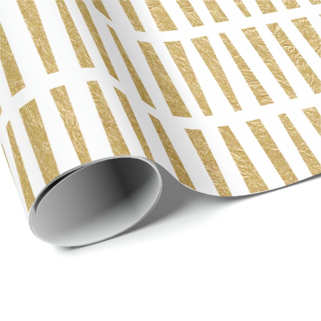 Faux Gold Foil Geometric Pattern Wrapping Paper (Roll Corner)