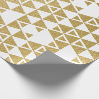 Faux Gold Foil Geometric Triangle Pattern Wrapping Paper