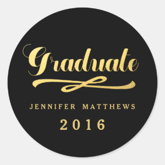 Faux Gold Foil Glamour 2016 Graduation Sticker