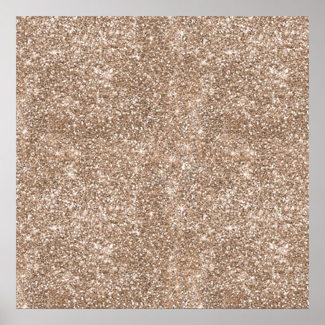 Faux Gold Foil Glitter Background Sparkle Template Poster (Front)