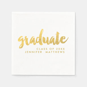 Faux Gold Foil Graduate   Graduation Party Napkins