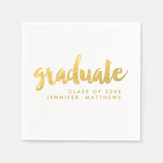 Faux Gold Foil Graduate | Graduation Party Napkins