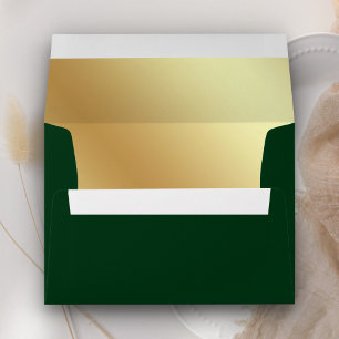 Faux Gold Foil Green Envelope