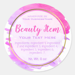 Faux Gold Foil Handmade Skin Care Product Business Classic Round Sticker