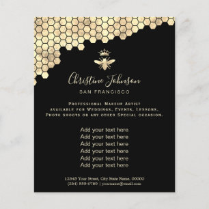 faux gold foil honeycomb on black background flyer