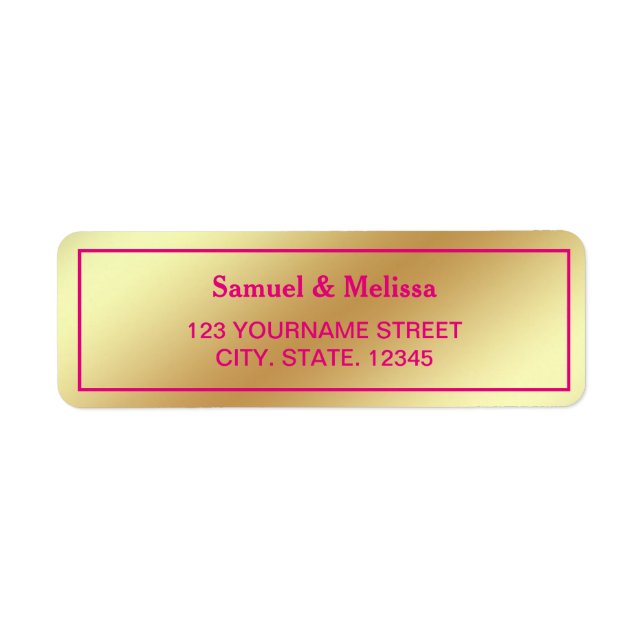 Faux Gold Foil Hot Pink Wedding (Front)